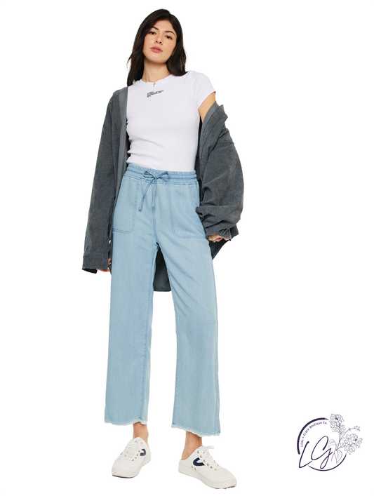 Ramona High-Rise Cropped Wide Leg Jeans by Kan Can