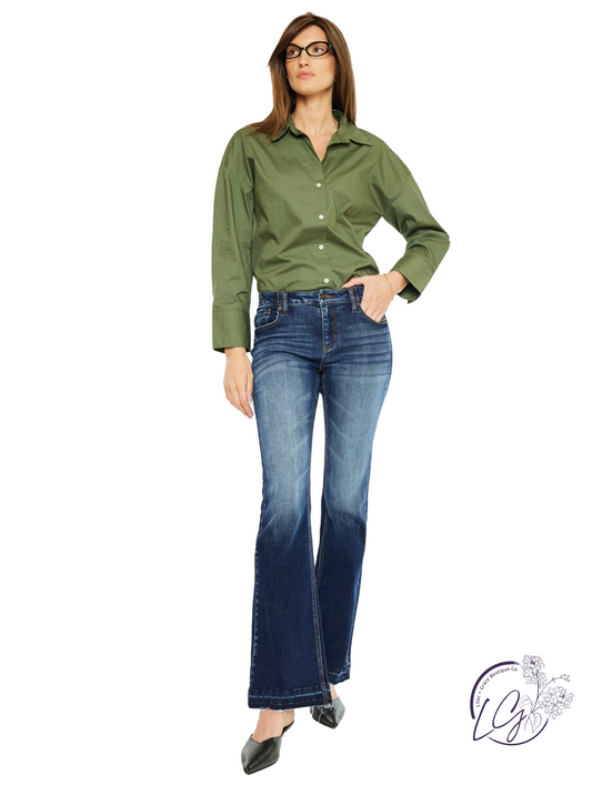 Gladys Mid Rise Flare Jeans by KanCan