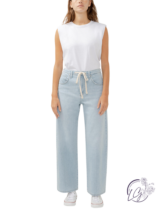 Arleth Straight Leg Drawstring Jeans by Silver Jeans