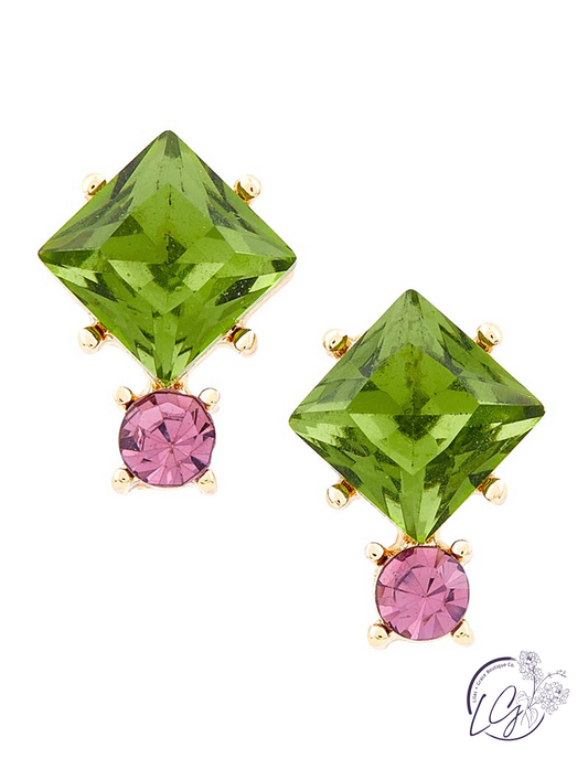 Holiday Stud Earrings & Trinket Tray Sets - Tree Tops Glisten