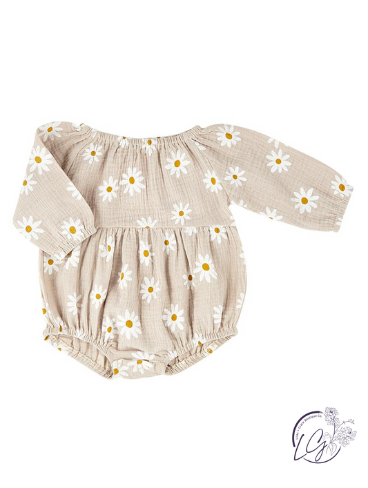 Waltz Through Wildflowers Long Sleeve Romper – Daisy