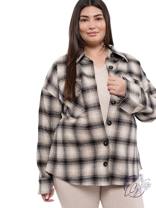 Curvy Better Start Now Plaid Shacket