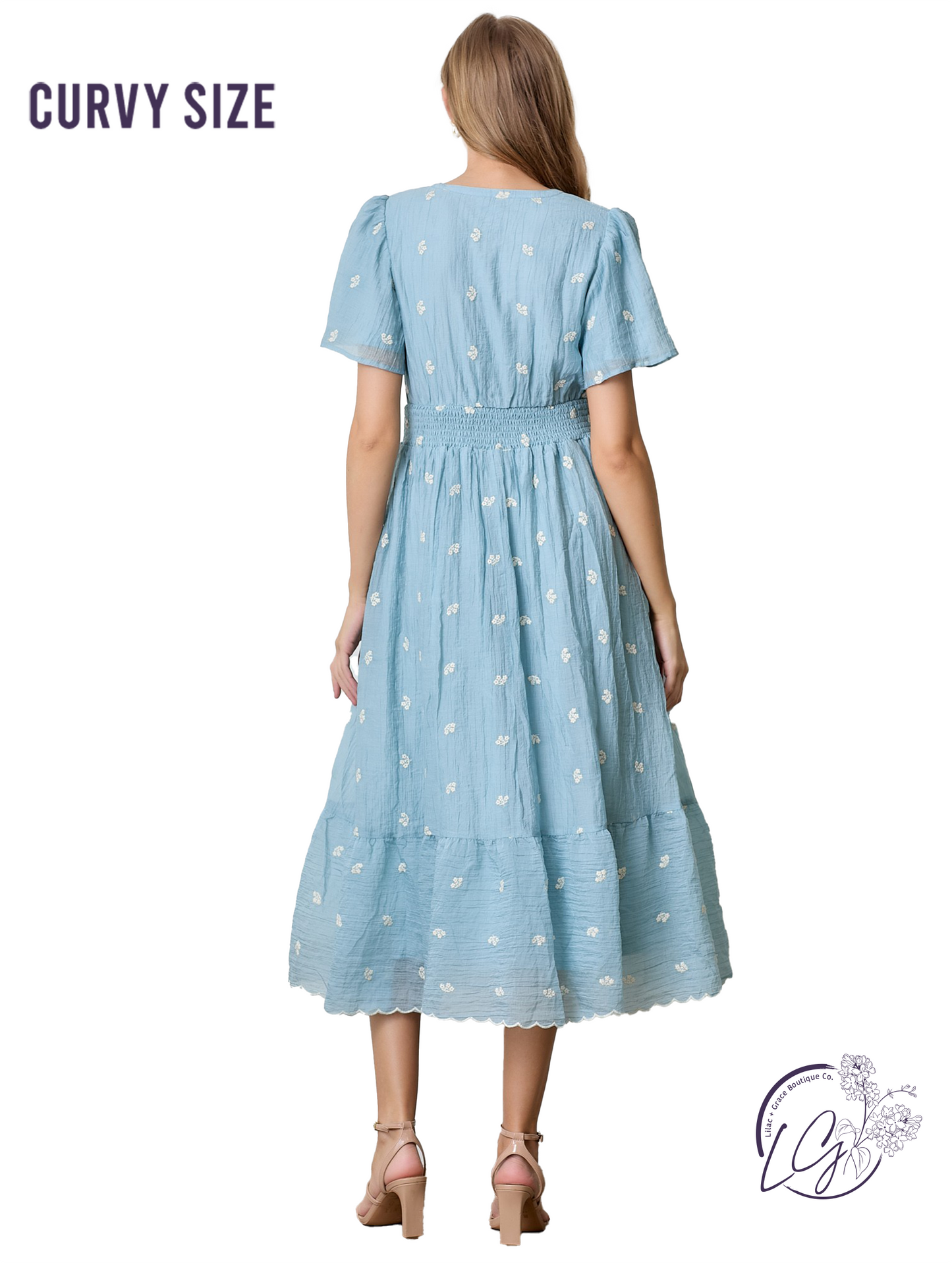 Curvy Wildfern Whisper Midi Dress