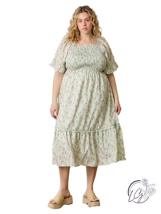 Curvy Woven In Morning Maxi Dress