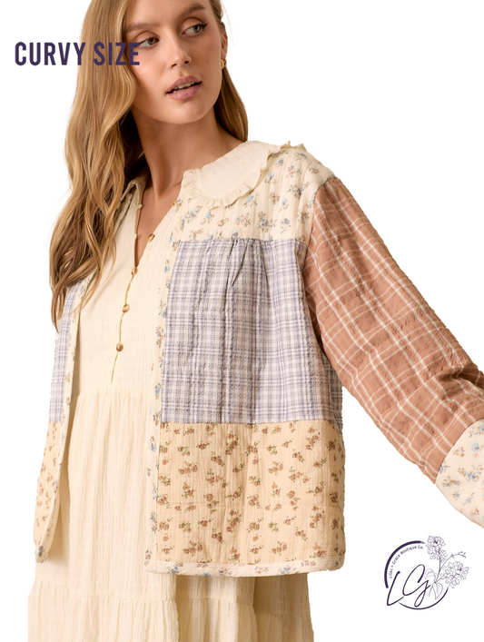 Curvy Faded Squares Meet Jacket