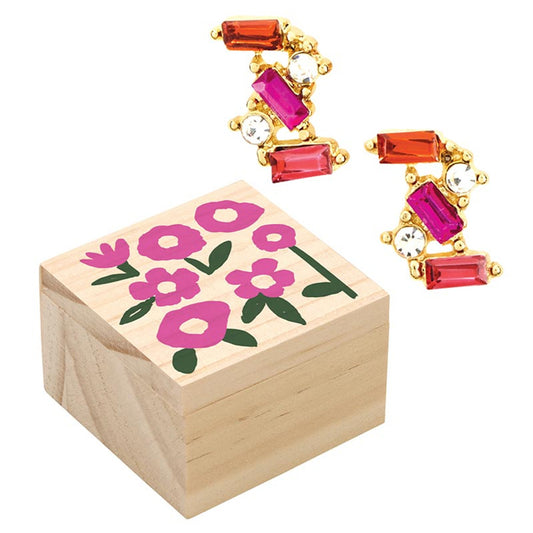 Treasure Box Earrings - Hot Pink
