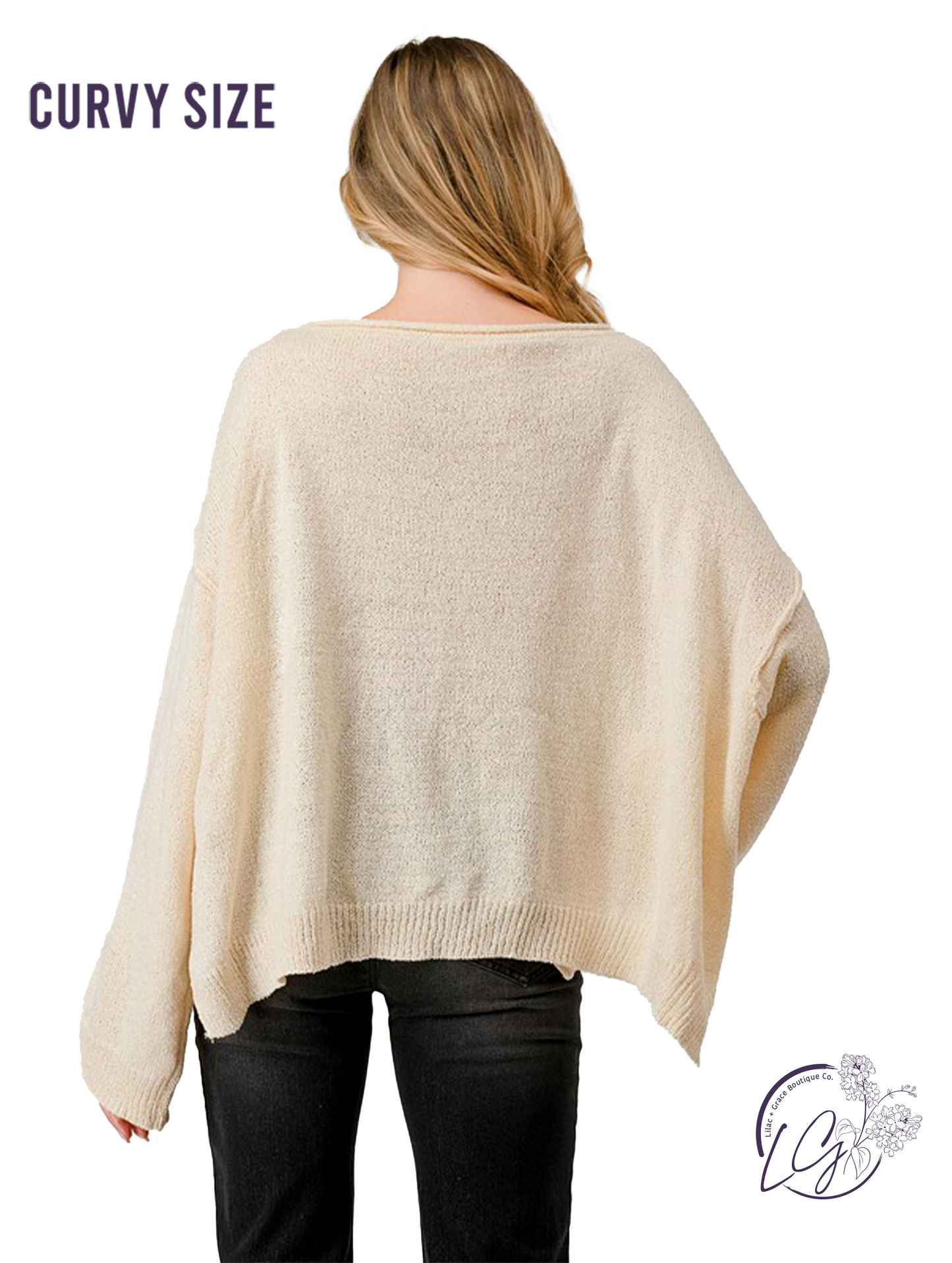 Curvy Fall Basic Oversized Sweater