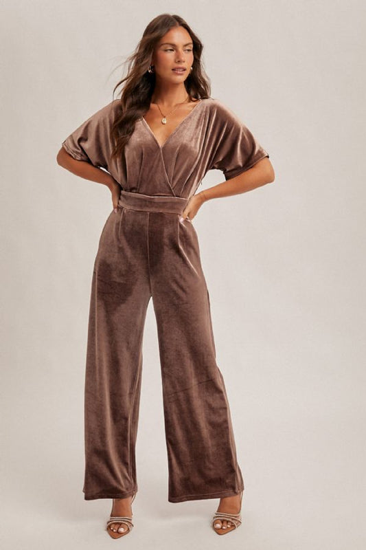 Velvet Luxe Wrap Jumpsuit