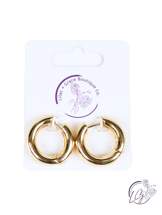 Round Chunky Huggies Earrings