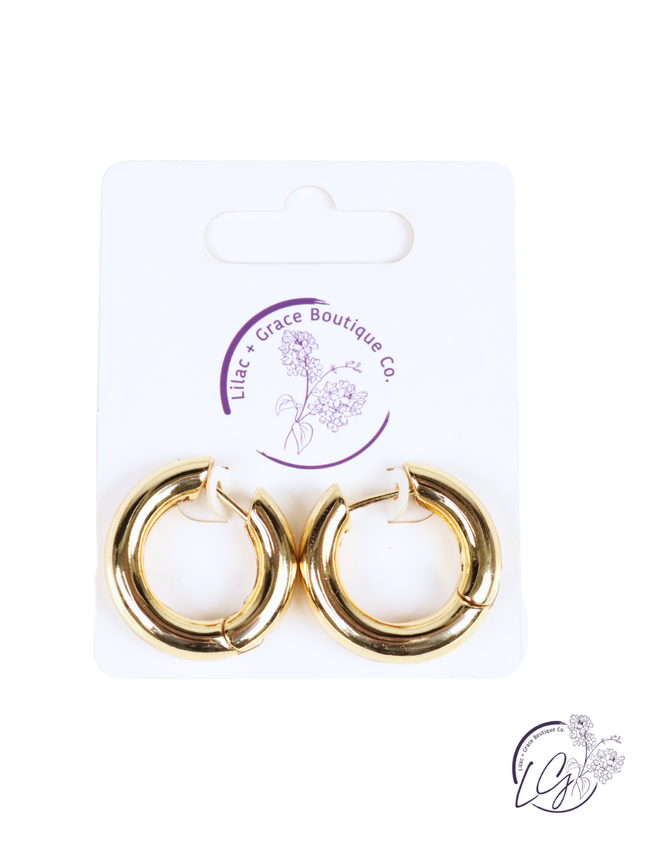 Round Chunky Huggies Earrings