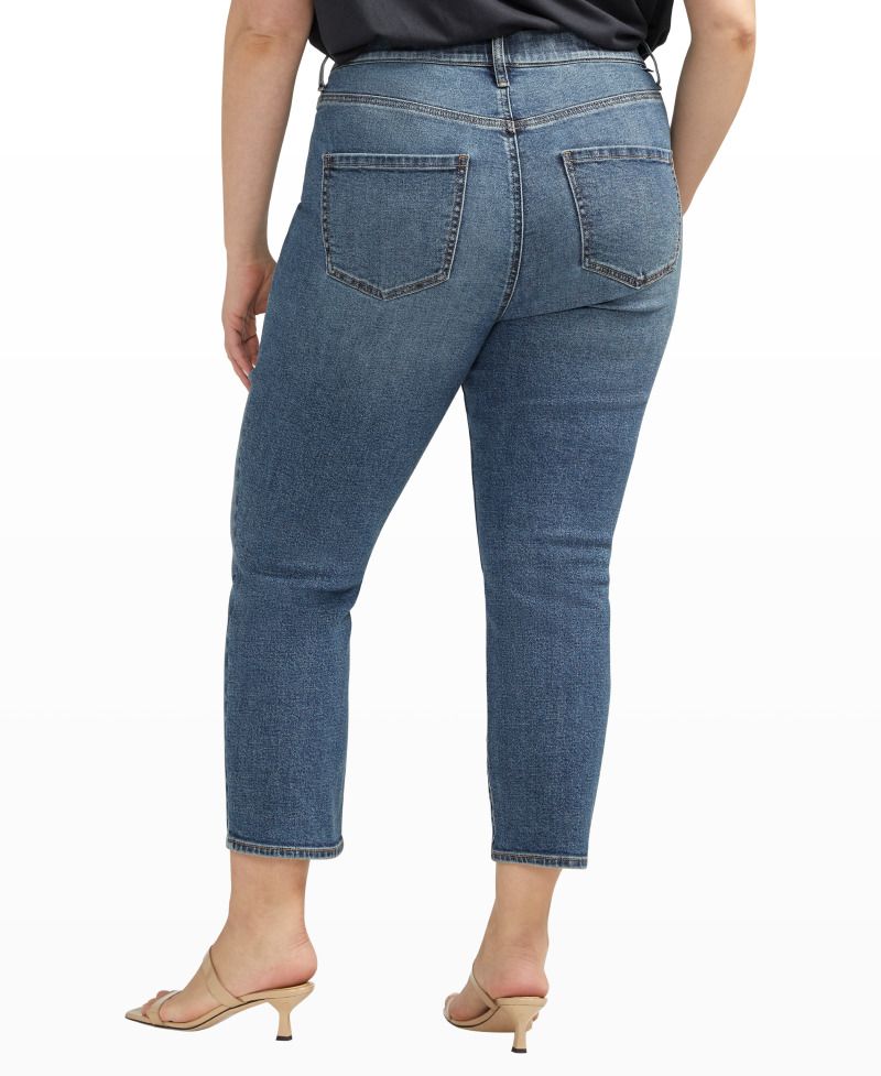 Curvy Blaze High Rise Straight Crop by Silver Jeans