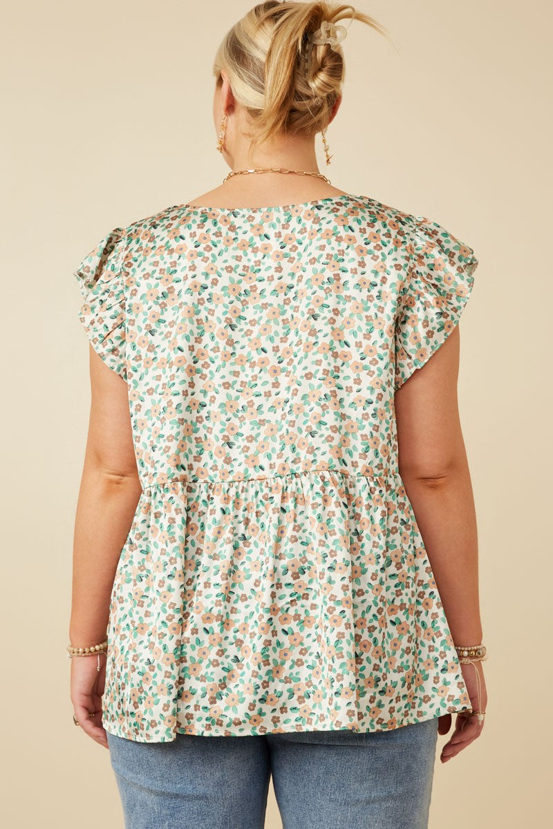 Curvy Spring Fling Floral Top