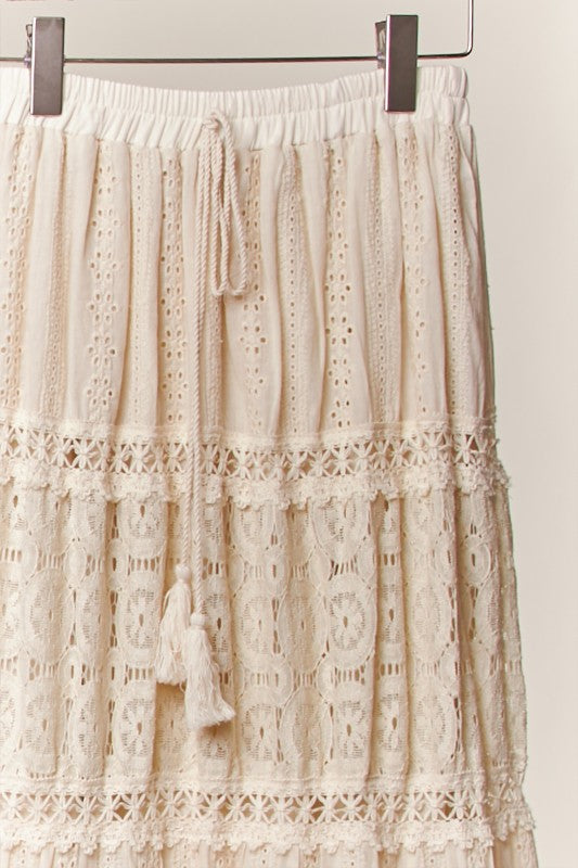 Vintage Pearl Lace Skirt