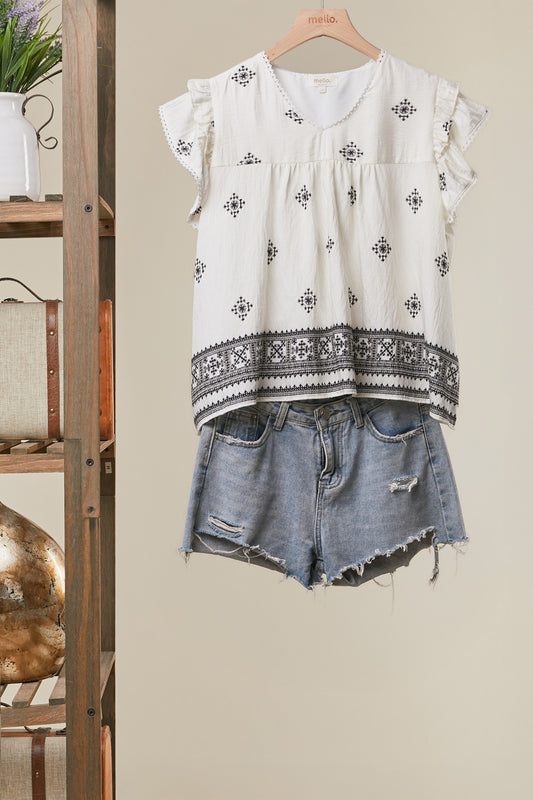 Sweet Magnolia Embroidered Blouse