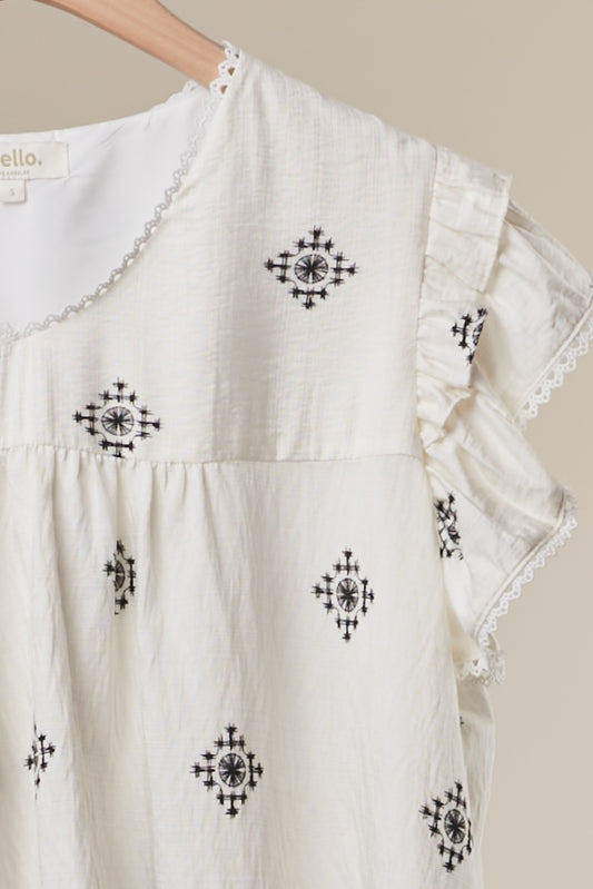 Sweet Magnolia Embroidered Blouse
