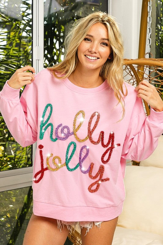 Holly Jolly Christmas French Terry Pullover