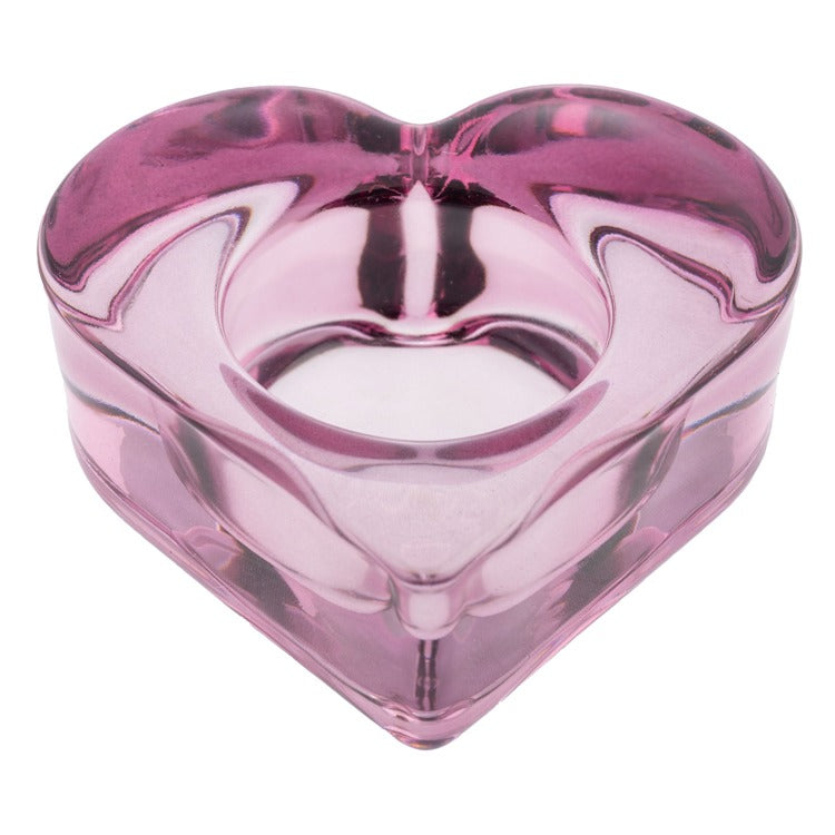 Glass Heart Tealight Holder