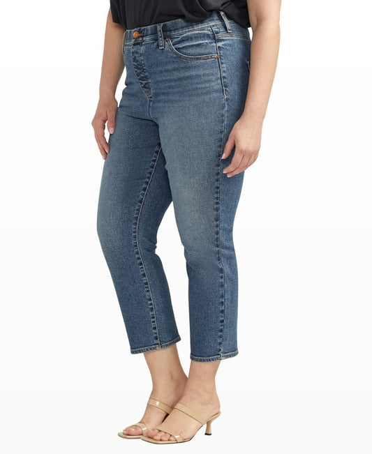 Curvy Blaze High Rise Straight Crop by Silver Jeans