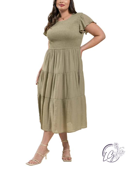 Curvy Rolling Hills Tiered Dress