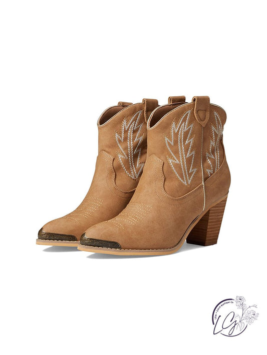 Taylor Embroidered Faux Suede Bootie By Volatile