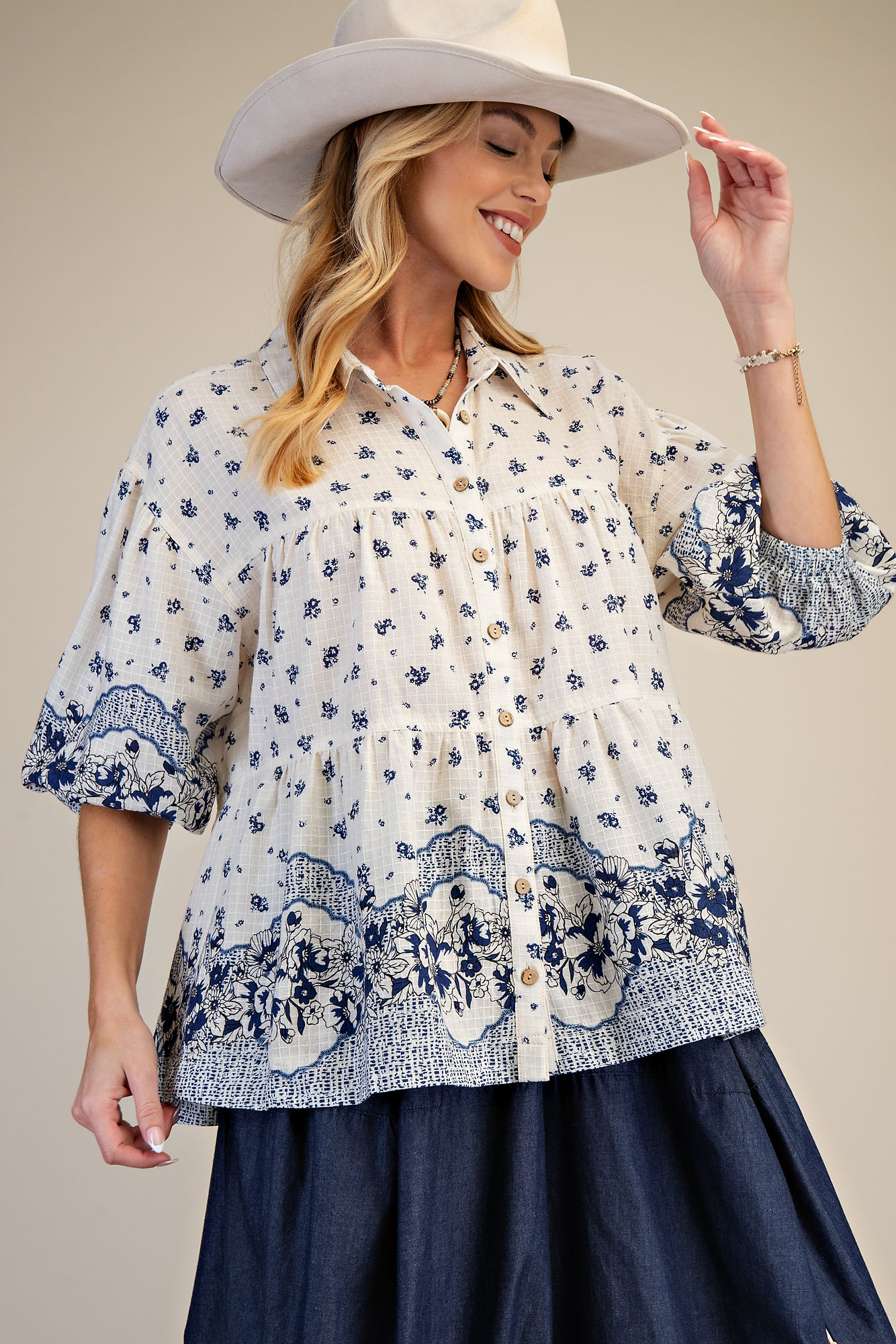 Boho Border Blouse