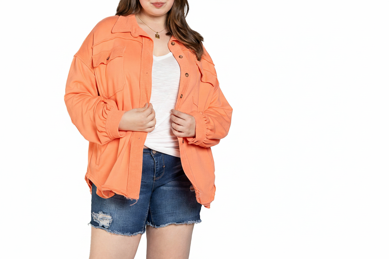 Curvy Upgrade The Classic Look French Terry Jacket