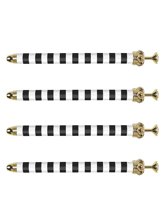 Stripe Rhinestone Crown Pen