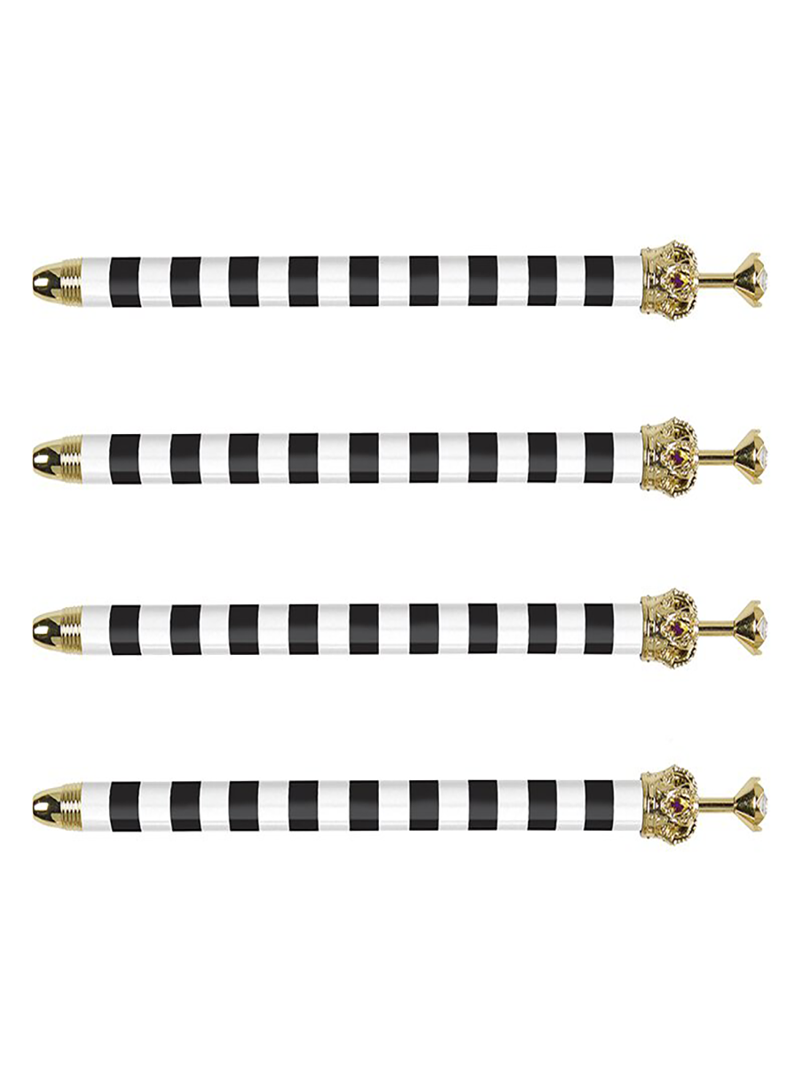 Stripe Rhinestone Crown Pen