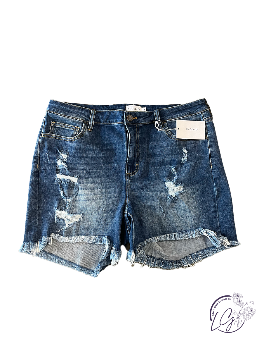 Curvy Sofia High Rise Boyfriend Shorts by Cello Jeans