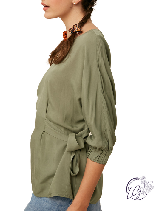 A Cool Flow Side Tie Blouse
