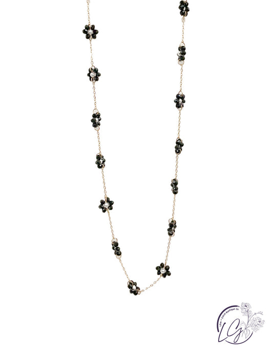 Glass Bead Flower Necklace