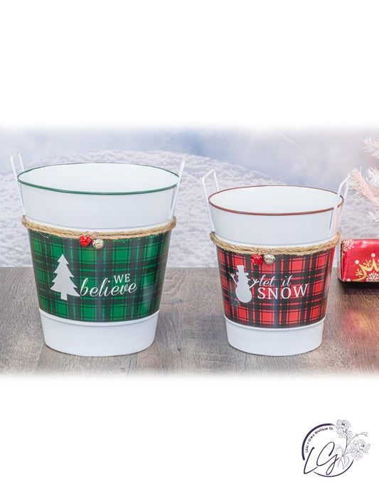 Plaid Bucket Set