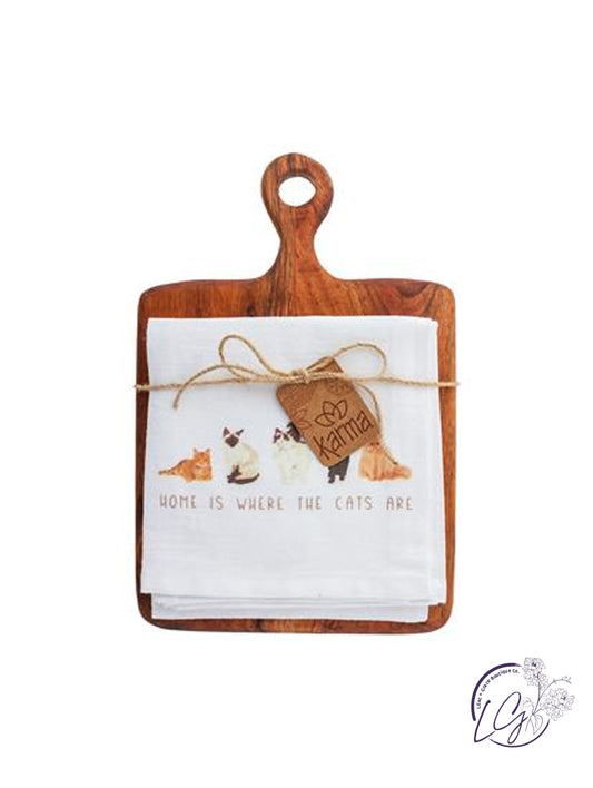 Tea Towel w/ Cutting Board Set