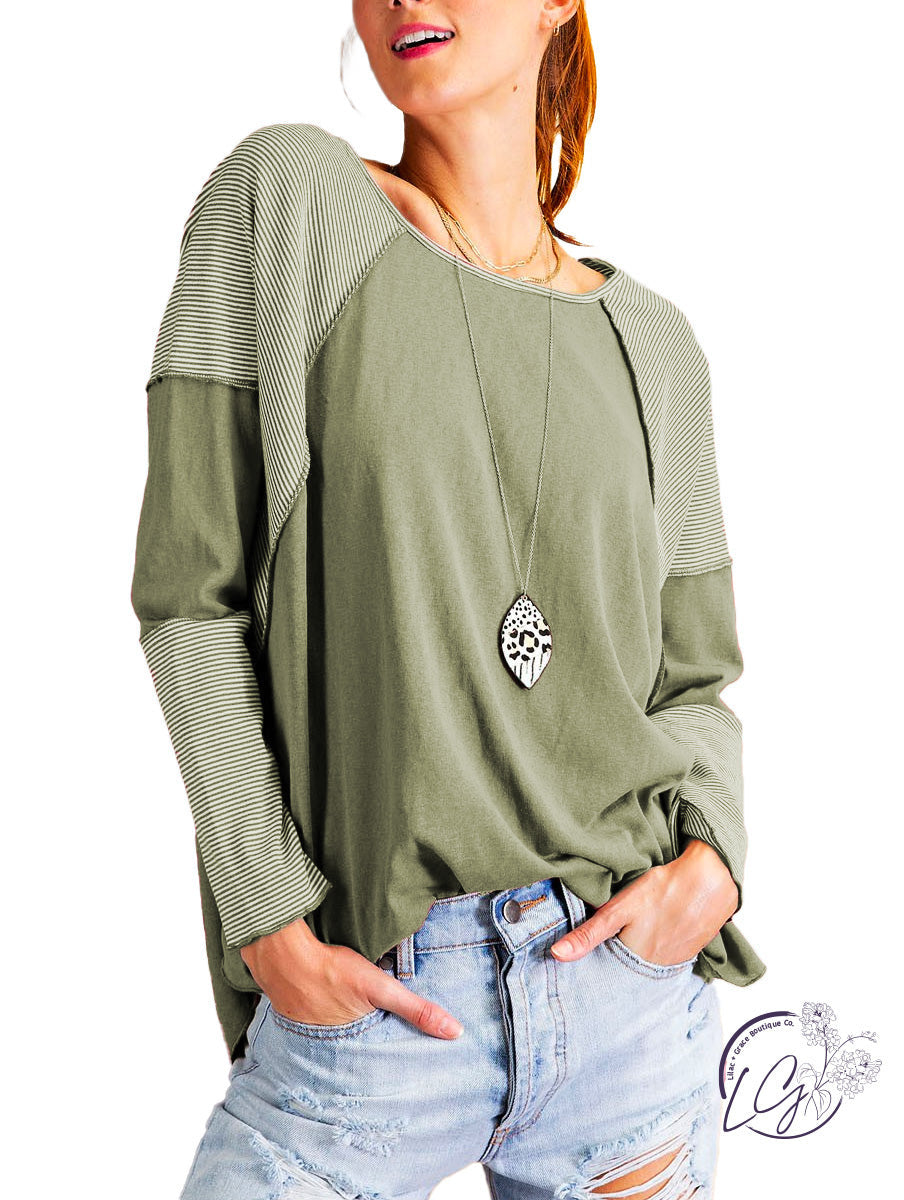 Curvy Got My Stripes Loose Fit Top