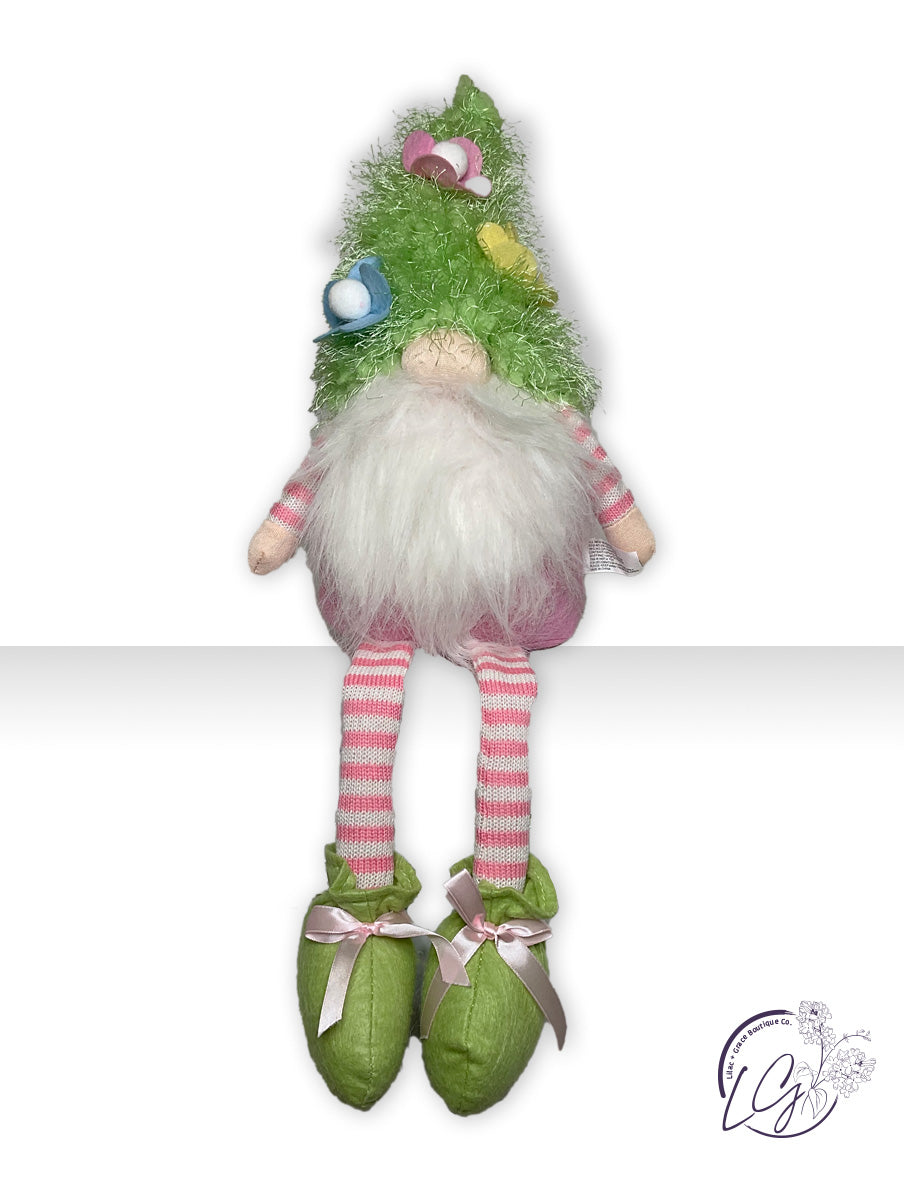 Fuzzy Flower HatGnome Dangle Leg