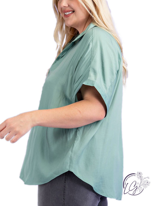 (Sale) Curvy Time Will Tell Short Sleeve Blouse