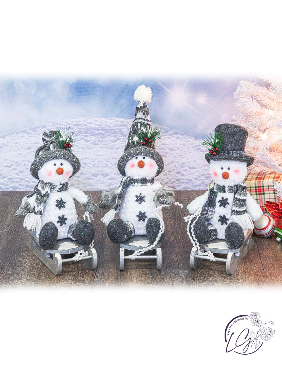Grey Frostman Snowman Sledder