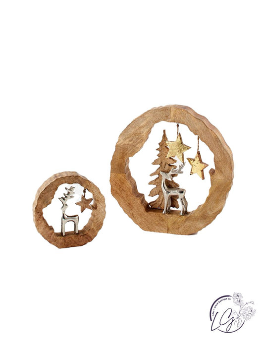 Starry Night Rustic Deer Scene