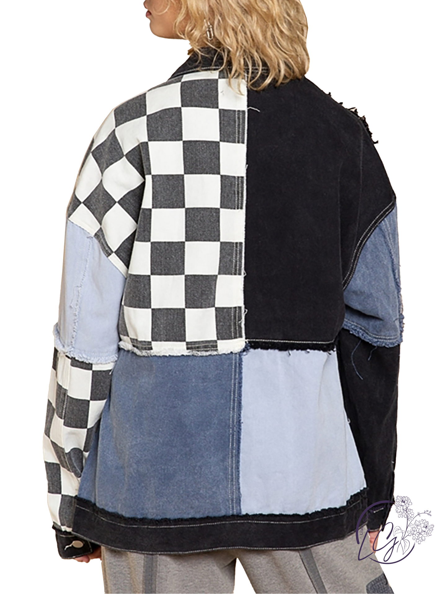 Oversized Multi Checkered Jacket By Pol