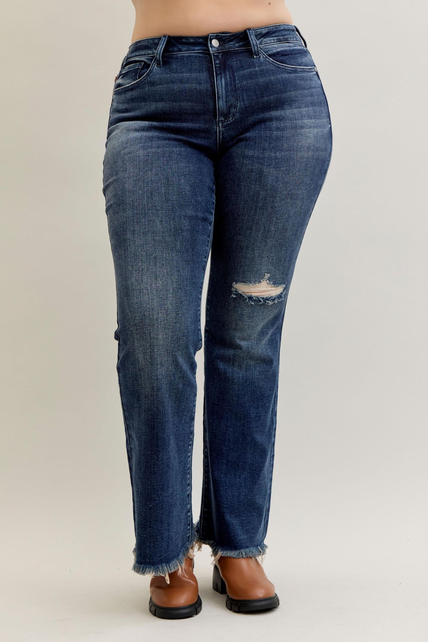 Vesper Mid Rise Distressed Flare by Judy Blue