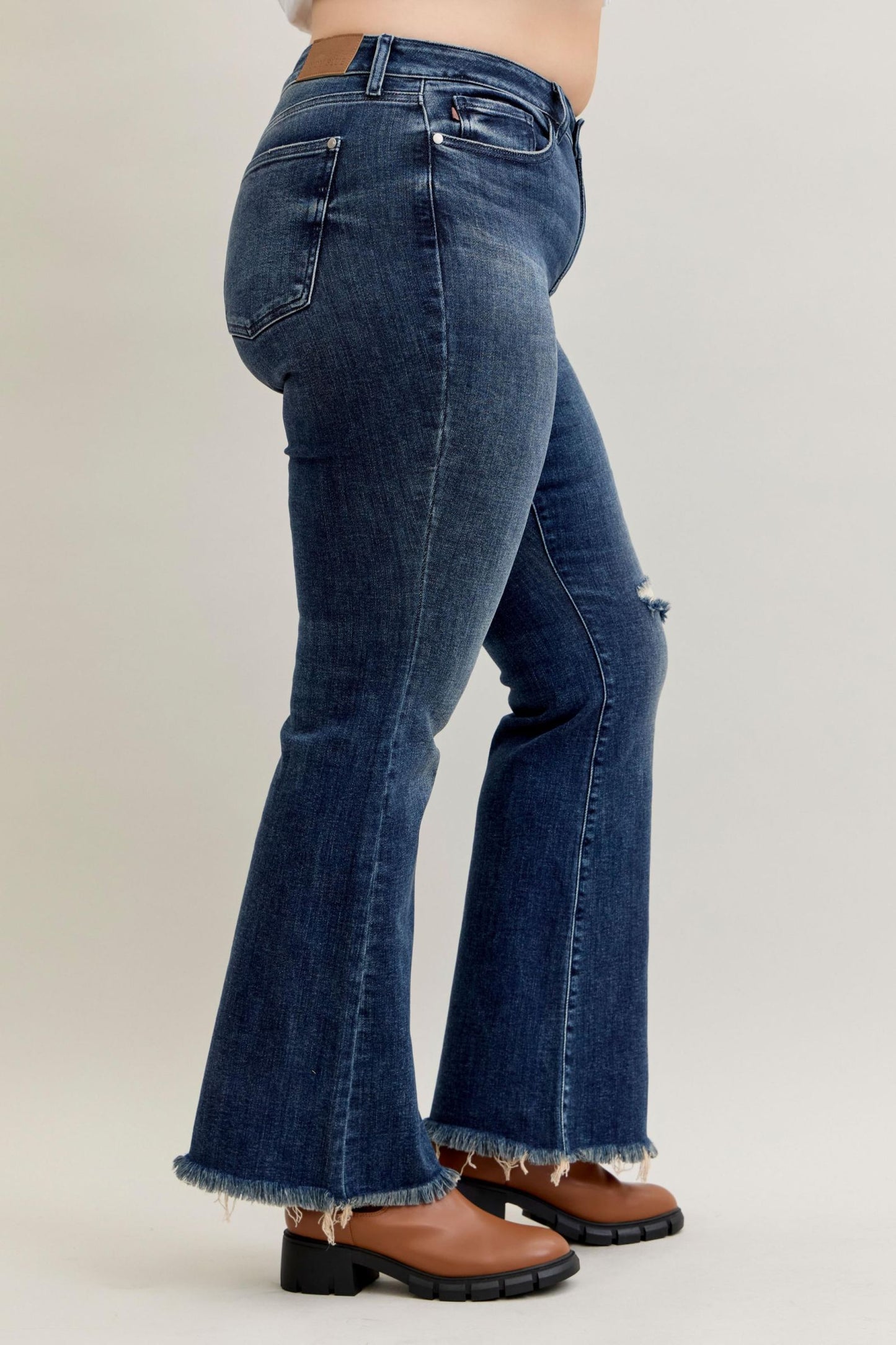 Vesper Mid Rise Distressed Flare by Judy Blue