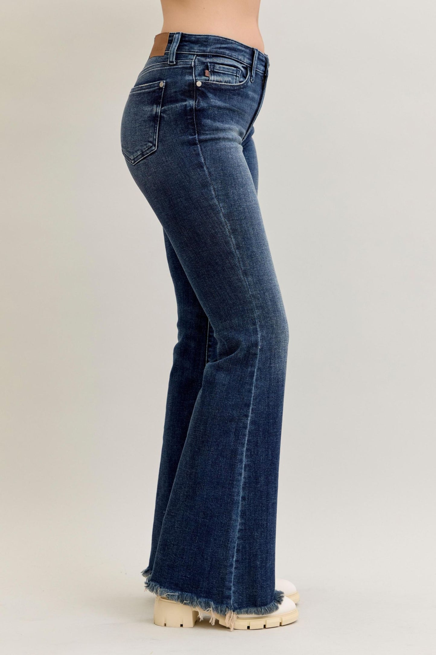 Vesper Mid Rise Distressed Flare by Judy Blue