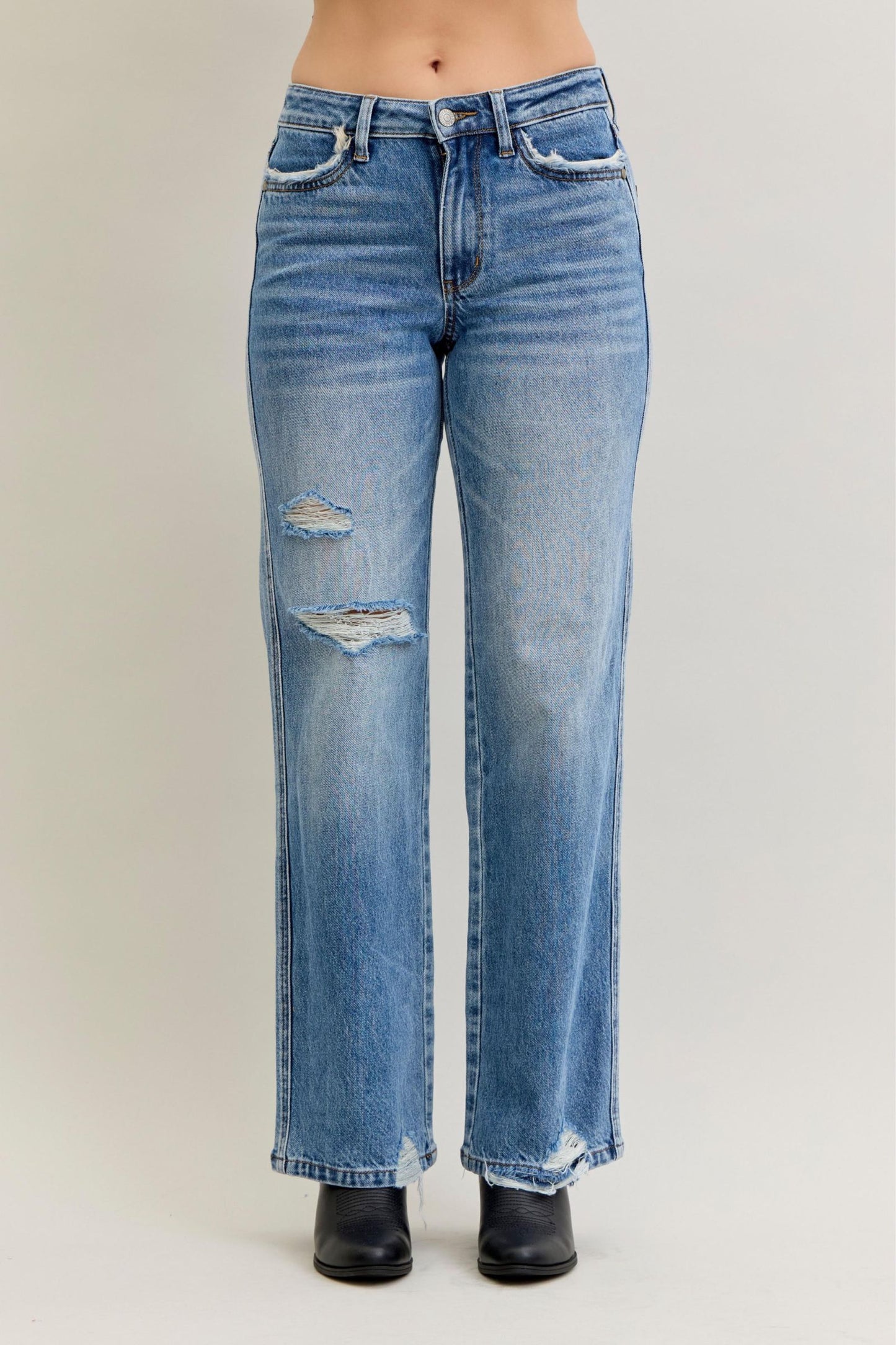 Sienna Distressed Straight Jean by Judy Blue