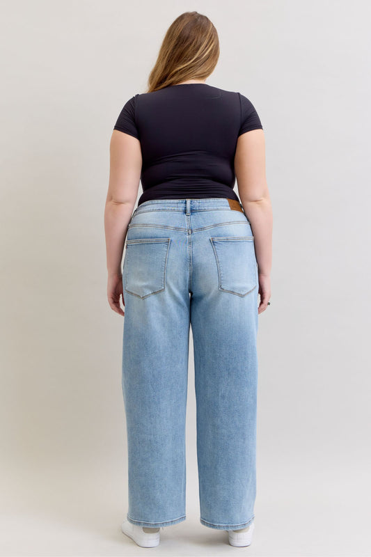Curvy Isla High Rise Rigid Magic Wide Leg Non Distressed by Judy Blue