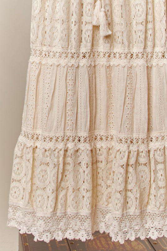 Vintage Pearl Lace Skirt