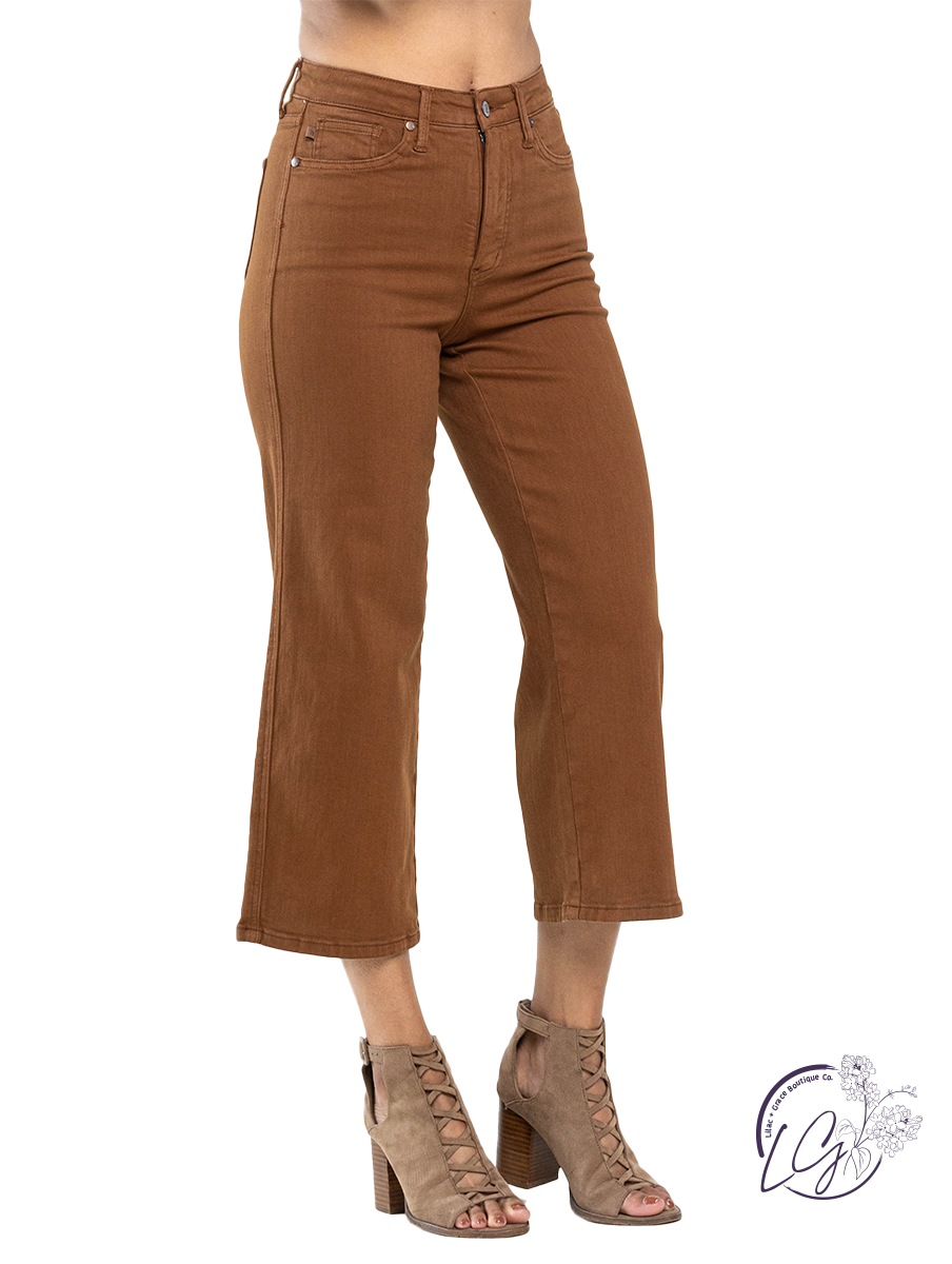 Daphne Camel Wide Leg Jeans By Judy Blue