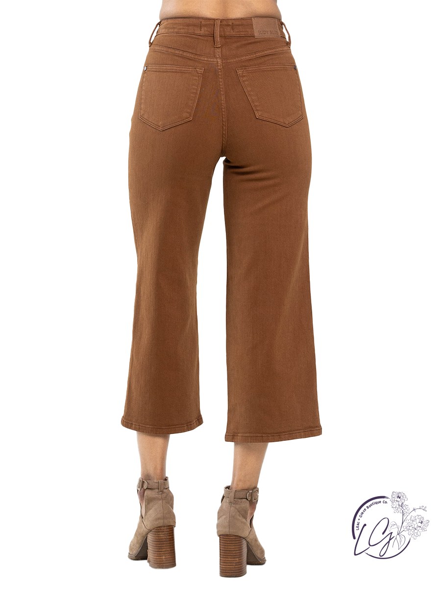 Daphne Camel Wide Leg Jeans By Judy Blue