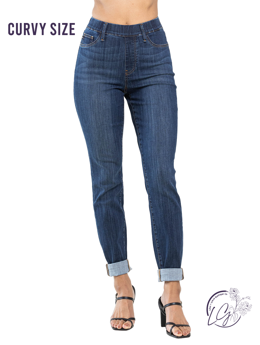 Curvy Naomi High Waist Pull On Jeans  By Judy Blue