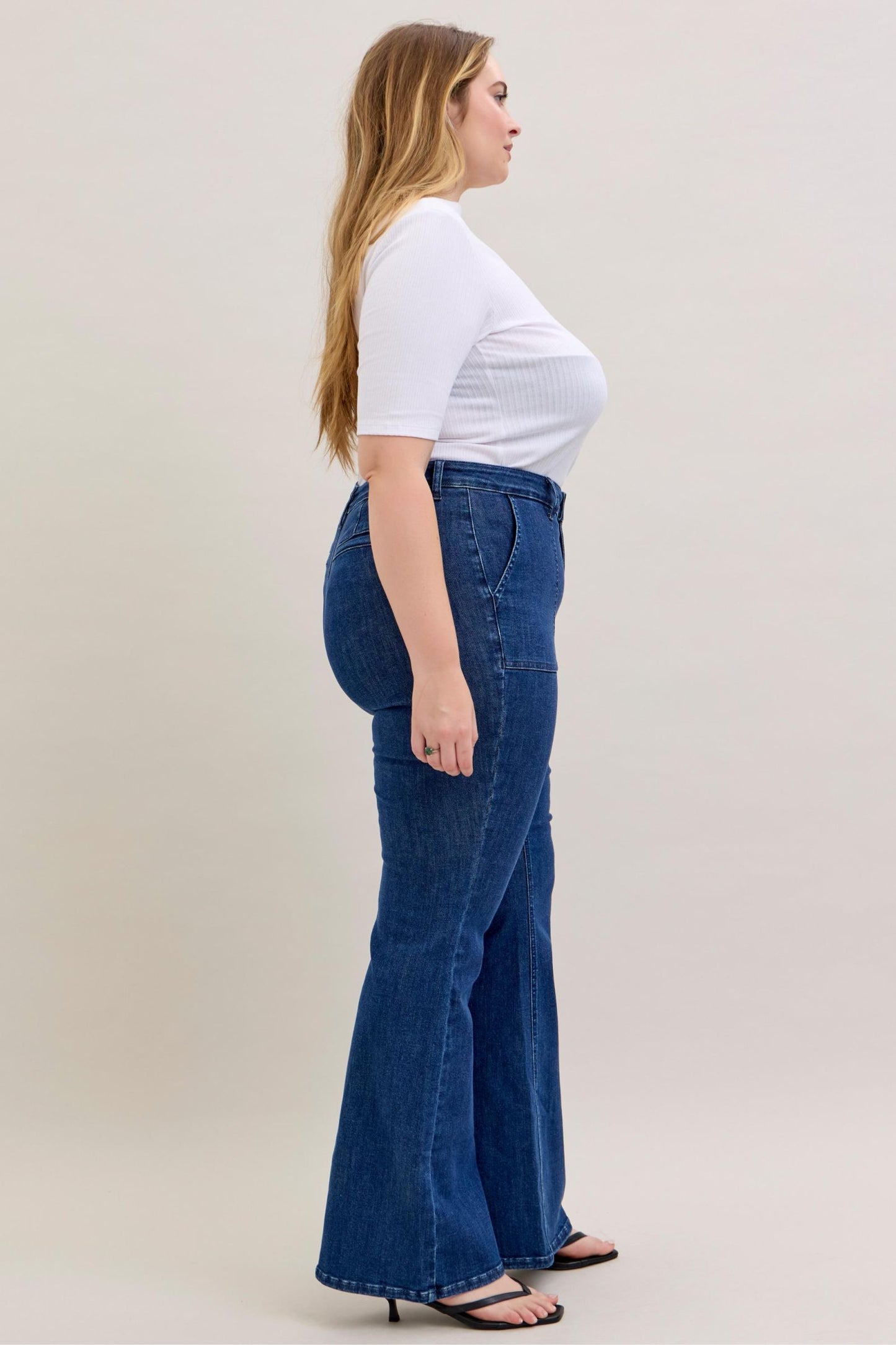 Della High Rise Flare Non Distressed by Judy Blue