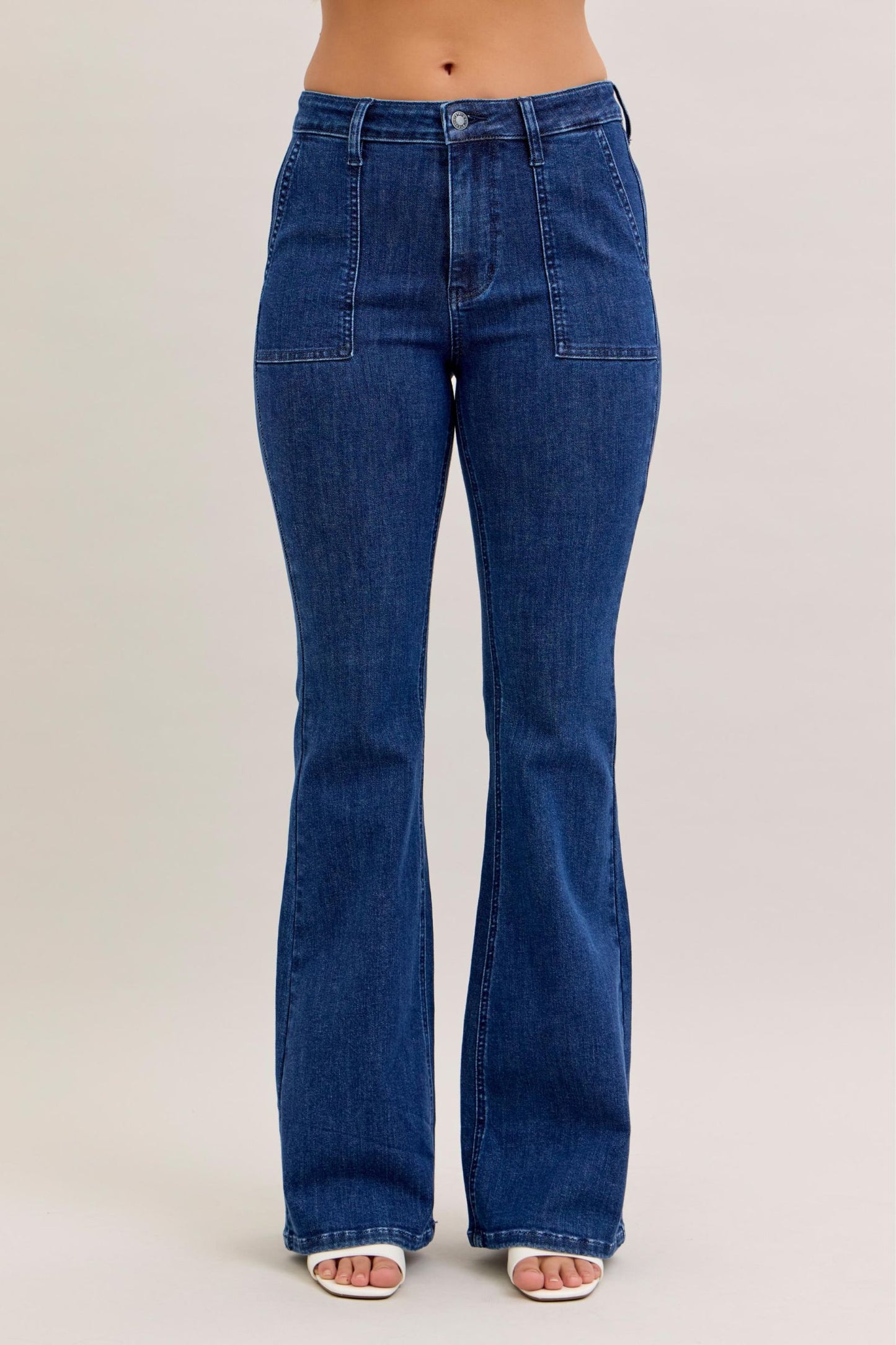 Della High Rise Flare Non Distressed by Judy Blue